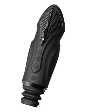 Компактная смарт секс-машина Zalo &ndash; Sesh Obsidian Black, 2 насадки, пульт ДУ, кристалл Swarovski