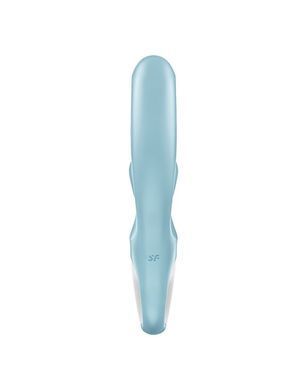 Вібратор-кролик Satisfyer Love Me Blue, гнучкий, відросток з потрійним кінчиком