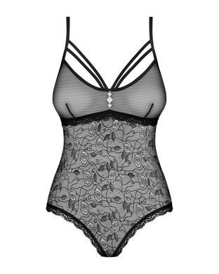 (SALE) Мереживне боді з доступом Obsessive 818-TED-1 teddy XS/S, чорне