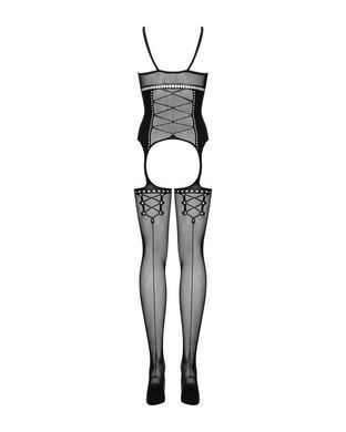 Бодистокинг Obsessive Bodystocking G314 S/M/L, имитация корсета и корсетной шнуровки