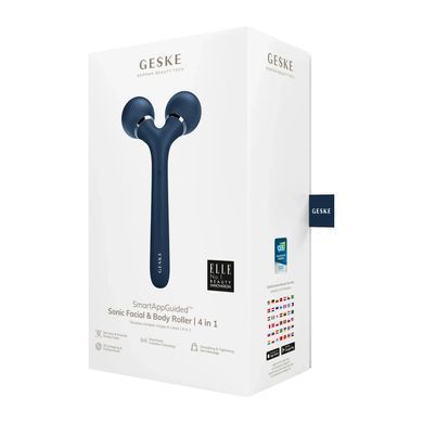 Електронний ультразвуковий ролик для обличчя та тіла GESKE Sonic Facial&Body Roller 4в1 midnight