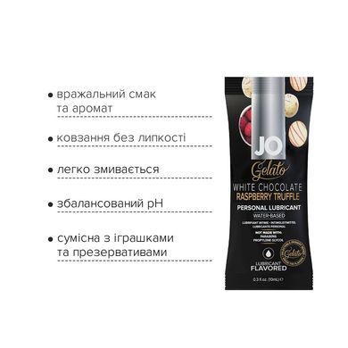 Набір лубрикантів Foil Display Box &ndash; JO Gelato - White Chocolate Raspberry &ndash; 12 &times; 10ml
