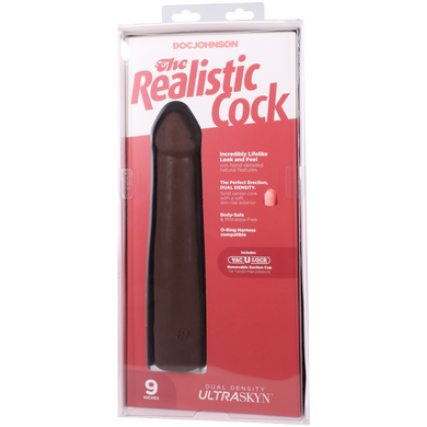 Фаллоимитатор Doc Johnson The Realistic Cock ULTRASKYN - 9 Inch Chocolate