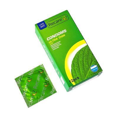 Презервативы Recare Ultra Thin Mint Condoms 12 шт, ультратонкие, аромат: мята