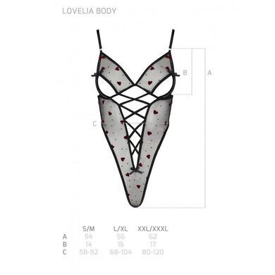 Еротичний боді з малюнком Passion LOVELIA BODY L/XL, black