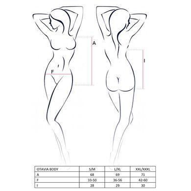 Боди монокини с глубоким декольте Passion OTAVIA BODY XXL/XXXL, black