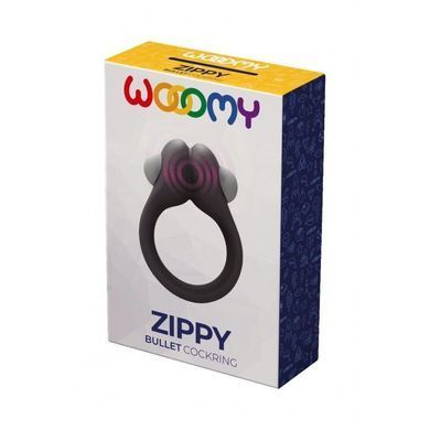 Эрекционное виброкольцо Wooomy Zippy, 1 виброрежим, диаметр 3&ndash;4,2 см