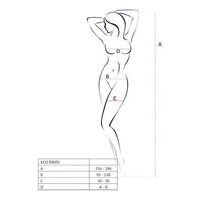 Бодістокінг Passion ECO BS005 white, щільний, відкритий доступ, імітація підв&rsquo;язок