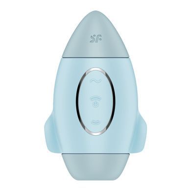 Вакуумный стимулятор с вибрацией Satisfyer Mission Control Blue, 2 независимых мотора