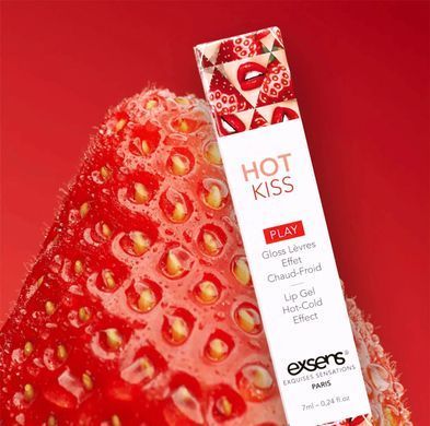 Стимулирующий блеск для губ EXSENS Strawberry Hot Kiss 7 мл, согревает и охлаждает