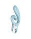 Вібратор-кролик Satisfyer Love Me Blue, гнучкий, відросток з потрійним кінчиком