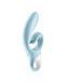 Вібратор-кролик Satisfyer Love Me Blue, гнучкий, відросток з потрійним кінчиком