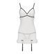 Сорочка прозрачная с пажами Passion ORIHIME CHEMISE L/XL, white, трусики, стрэпы