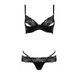 Комплект белья Passion Exclusive NORTH SET S/M, black, лиф и трусики с элементами под латекс
