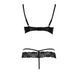 Комплект белья Passion Exclusive NORTH SET S/M, black, лиф и трусики с элементами под латекс