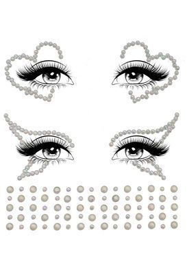 Набор страз-украшений для тела Leg Avenue Ayla face jewel sticker, наклейки, светятся в темноте