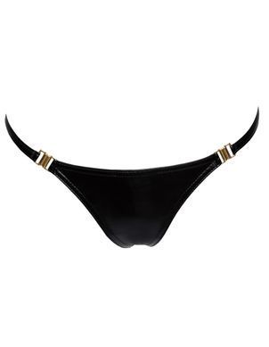 Трусики с мокрым эффектом Noir Handmade P008 Powerwetlook panty with gold clasp, XL, на застежках