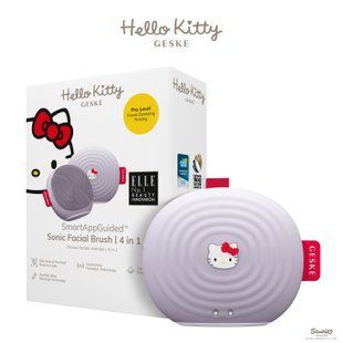 Електронна ультразвукова щітка для обличчя GESKE Sonic Facial Brush 4в1 by Hello Kitty purple