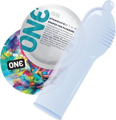 Презерватив ONE Pleasure Plus, 1 шт, с ребристым участком на конце, со смазкой