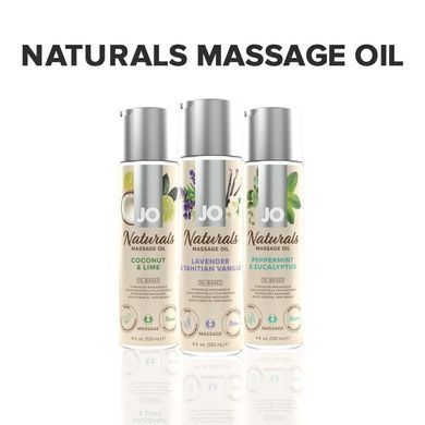 Массажное масло JO Naturals Massage Oil Lavender&Vanilla с натуральными эфирными маслами,120мл