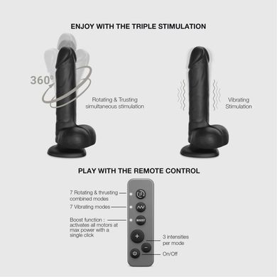 Фаллоимитатор с вибрацией и ротацией Strap-On-Me Rotating & Vibrating Realistic Dildo - L - Black
