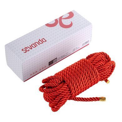 Веревка для шибари LOCKINK SEVANDA Shibari Pratice Rope, красная, 8 м, нейлон+хлопок