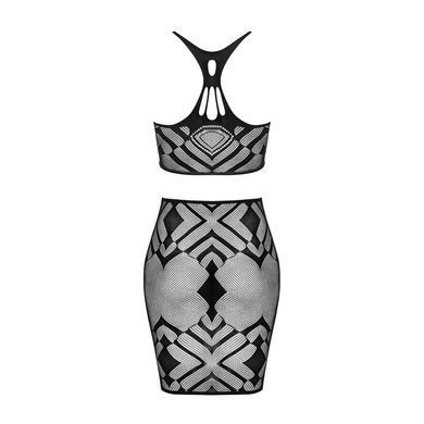(SALE) Еротичний напівпрозорий комплект Obsessive K101 top & skirt S/M/L, топ, спідниця