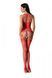 Бодистокинг с множеством бретелей Passion BS095 One Size, red, имитация пояса и чулок, с доступом