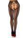 Стрип-колготки Leg Avenue Crotchless Net Tights with Heart Backseam, One Size, черные, с доступом