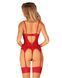 Комплект корсет и стринги Obsessive Ingridia corset & thong M/L, красный