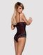 (SALE) Сітчасте боді на кісточках Obsessive Amanta teddy S/M, чорне, з доступом