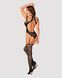 (SALE) Ажурний бодістокінг з отворами Obsessive Bodystocking G327 black S/M/L, чорний, комбінезон, з доступ