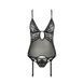 Корсет с декольте Passion ERZA CORSET L/XL, black, пажи, трусики, полупрозрачный