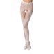 Эротические колготки-бодистокинг Passion S007 white, красивые ажурные колготки с вырезом