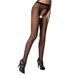 Сітчасті колготки-бодістокінги Passion S019 One Size, Black, імітація трусиків, відкритий доступ