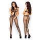 Бодістокінг Passion BS004 black, комбінезон, імітація ліфа і колгот