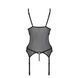 Корсет із підв&rsquo;язками та ажурним ліфом Passion CHRISTA CORSET L/XL, black, стрінги в комплекті