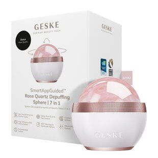 Кульковий масажер з рожевим кварцом GESKE SmartAppGuided Rose Quartz Depuffing Sphere 7in1 starlight