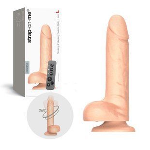 Фаллоимитатор с вибрацией и ротацией Strap-On-Me Rotating & Vibrating Realistic Dildo - L - Vanilla
