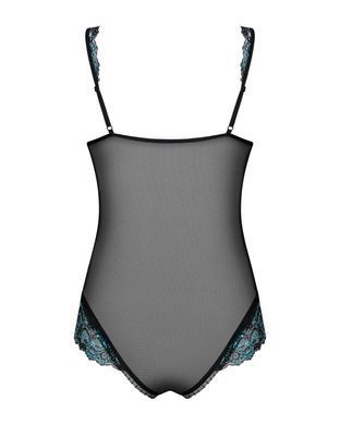 Сетчатое боди на косточках Obsessive Amanta teddy L/XL, черное, с доступом