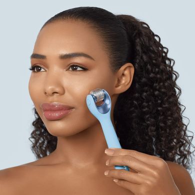Електронний ролер для обличчя з мікроголками GESKE MicroNeedle Face Roller 9в1 aquamarine