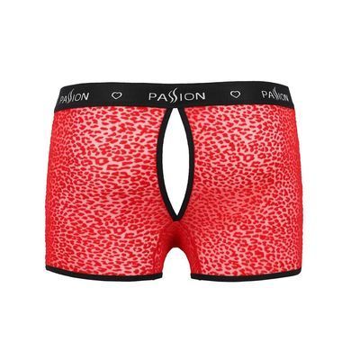 Чоловічі прозорі боксери Passion 046 SHORT PARKER L/XL Red, сітка, під леопард