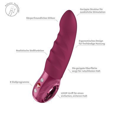 Пульсатор Fun Factory Stronic Deep, Wine Red, 8 режимів роботи, перезаряджуваний