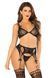 Комплект Leg Avenue Bra Top, String and Garter Belt Stockings One Size, Black