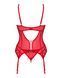 Комплект корсет та стрінги Obsessive Ingridia corset & thong XL/2XL, червоний