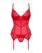Комплект корсет та стрінги Obsessive Ingridia corset & thong XL/2XL, червоний