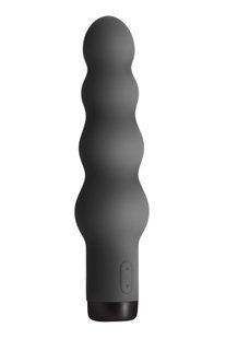 Вибратор S Pleasures Bullets Obsidian, черный, в виде ряда шариков, 10 режимов, диаметр 4 см