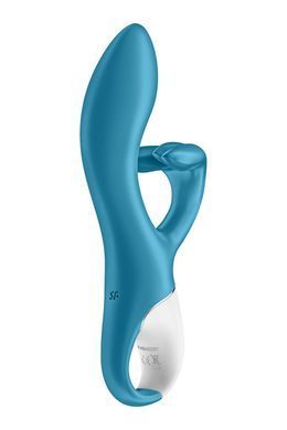 Вибратор кролик с тройным отростком Satisfyer Embrace me Turquoise, 2 мотора, диаметр 3,6 см