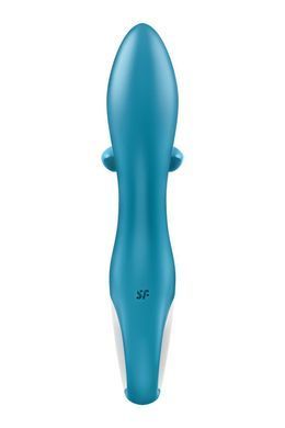 Вибратор кролик с тройным отростком Satisfyer Embrace me Turquoise, 2 мотора, диаметр 3,6 см