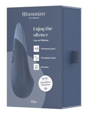 Мини-вибратор Womanizer Vibe Dark Blue, 3 авторежима + 10 уровней интенсивности